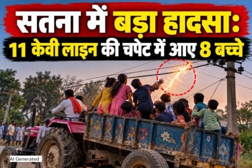 Satna News, Satna Accident News, Kothi Satna News, 11 KV बिजली लाइन हादसा, सतना करंट हादसा, पतेरिया गांव हादसा, दुर्गा विसर्जन हादसा, मध्य प्रदेश समाचार
