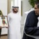 UAE में भारतीय पायलट कैप्टन स्मित मच्छर को बहादुरी के लिए सम्मानित किए जाने का दृश्य।